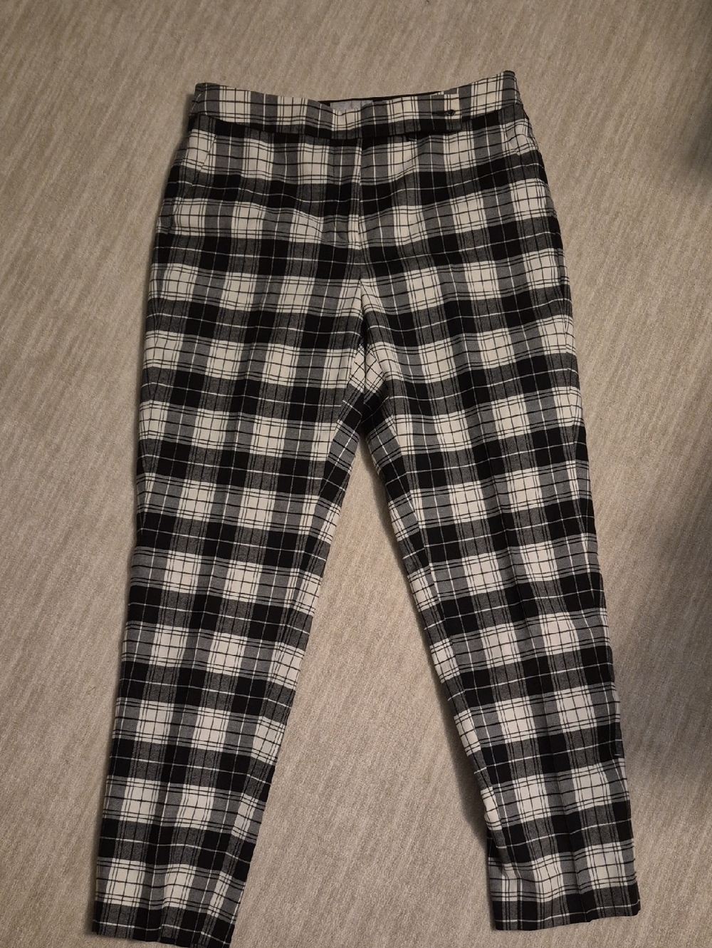 Pure Collection Black and White Plaid Pants